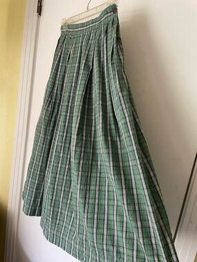 Vintage British Khaki Plaid Skirt